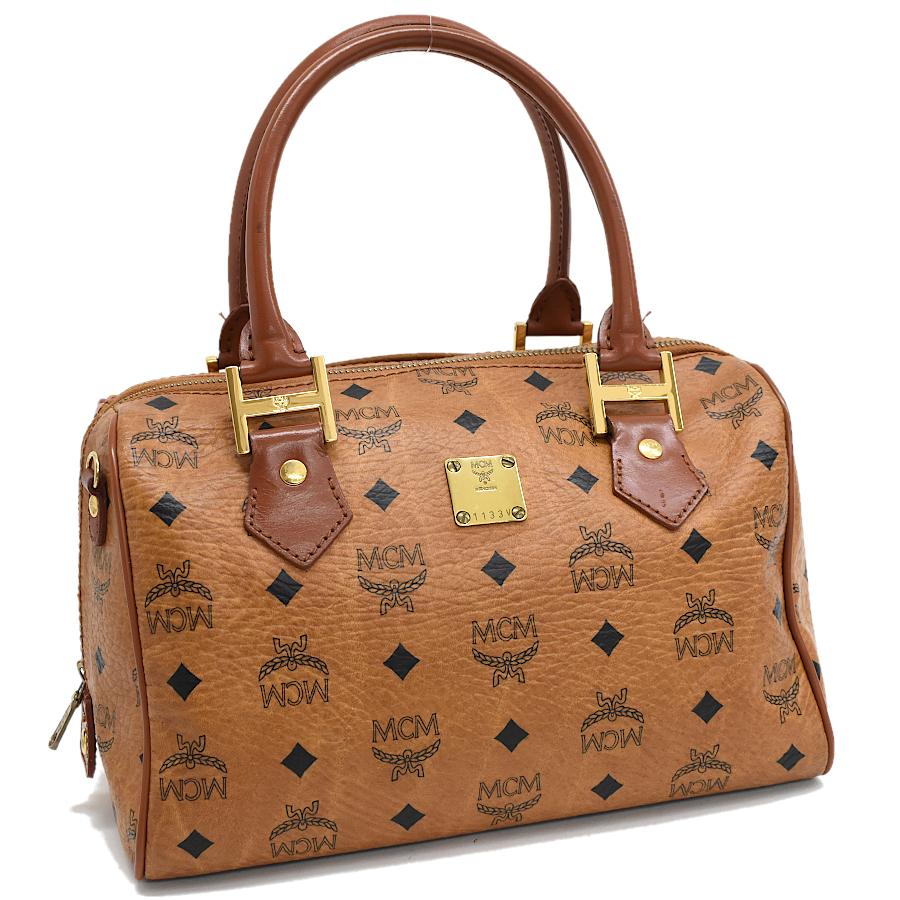 MCM スモール ボストンバッグ ハンドバッグ ヴィセトス コーテッド 