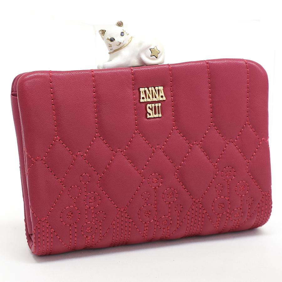 ANNA SUI 新品同様 アナスイ 二つ折り コンパクト財布 ANNA SUI 新品同様 アナスイ 二つ折り コンパクト財布