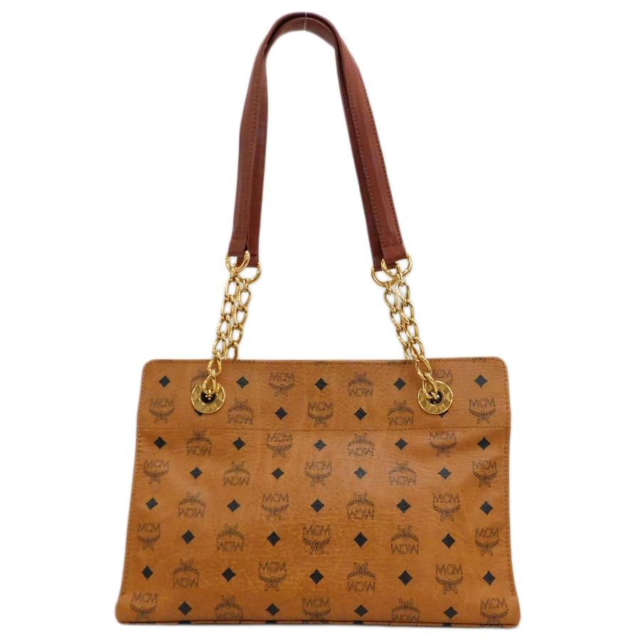 MCM（エムシーエム） チェーンショルダー トートバッグ ブラウン系