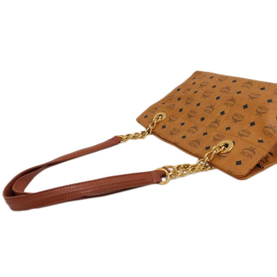 MCM（エムシーエム） チェーンショルダー トートバッグ ブラウン系