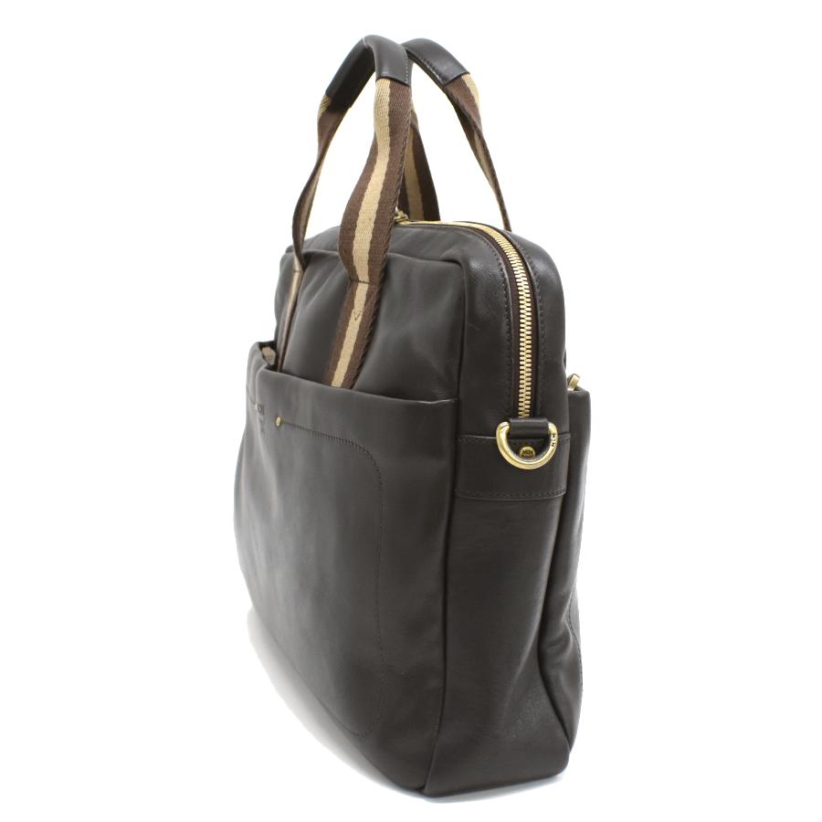 MCM ダークグレー ビジネスバッグ MCM（エムシーエム） ハンドバッグ ビジネスバッグ レザー ストライプ