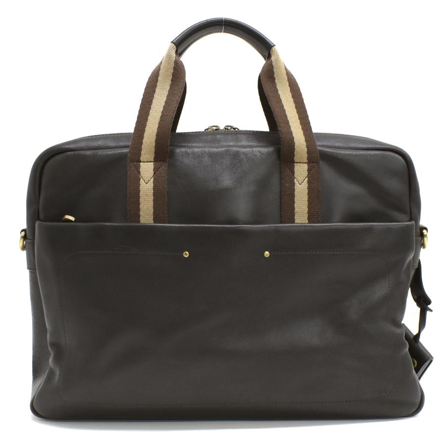 MCM ダークグレー ビジネスバッグ MCM（エムシーエム） ハンドバッグ ビジネスバッグ レザー ストライプ