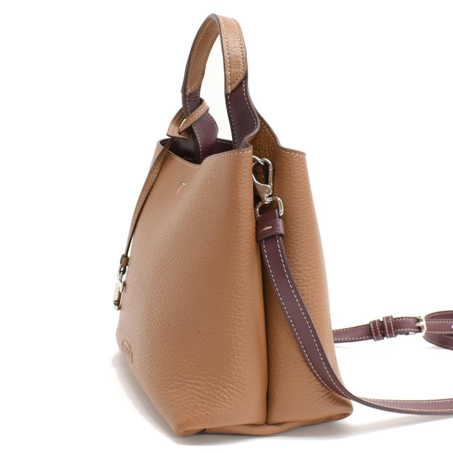 トッズ トートバッグ ハンドバッグ 2WAY ブラウン タイムレス TOD'S（トッズ） 2way ハンドバッグ T タイムレス レザー ブラウン