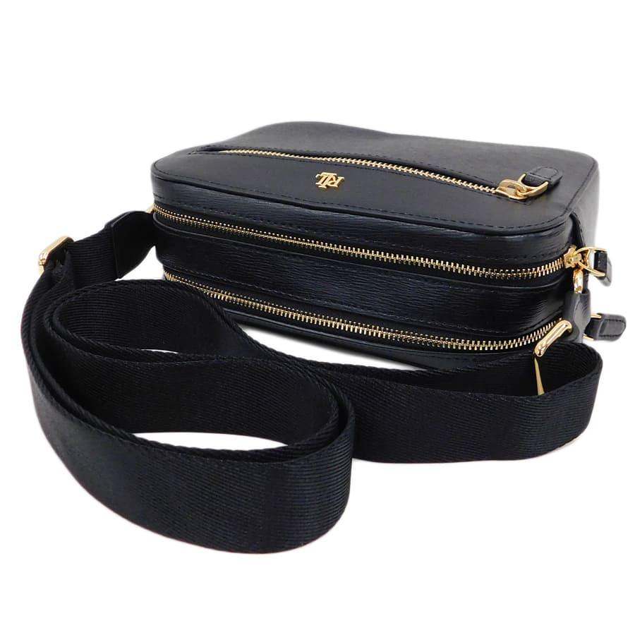 Ralph Lauren 黒 レザー ショルダーバッグ Polo Ralph Lauren 黒 革ショルダーバッグ