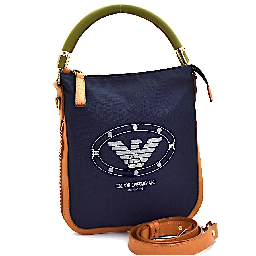 EMPORIO ARMANI ショルダーバッグ ネイビー/ブラウン