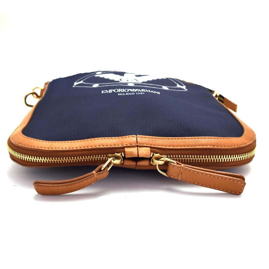 【極美品】エンポリオアルマーニ　2wayショルダーバッグ　紺　レザー　レディース EMPORIO ARMANI エンポリオアルマーニ 2WAYバッグ ナイロン×レザー