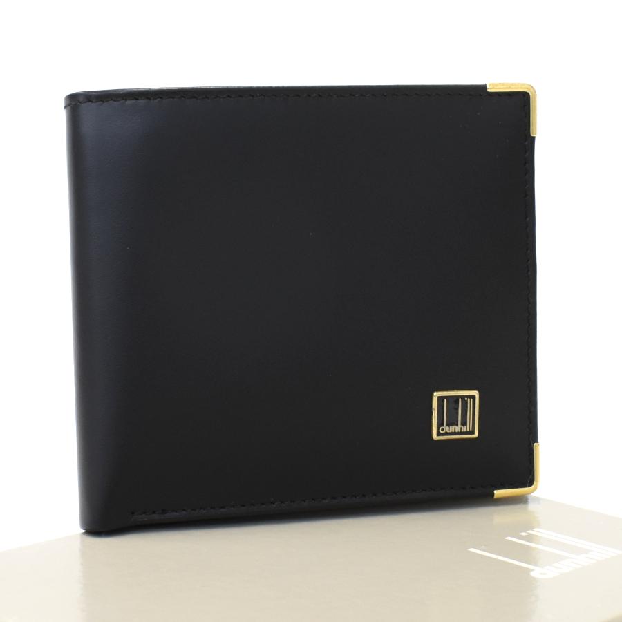 新品未使用品dunhill ダンヒル メンズ 二つ折り財布 カーフレザー 黒