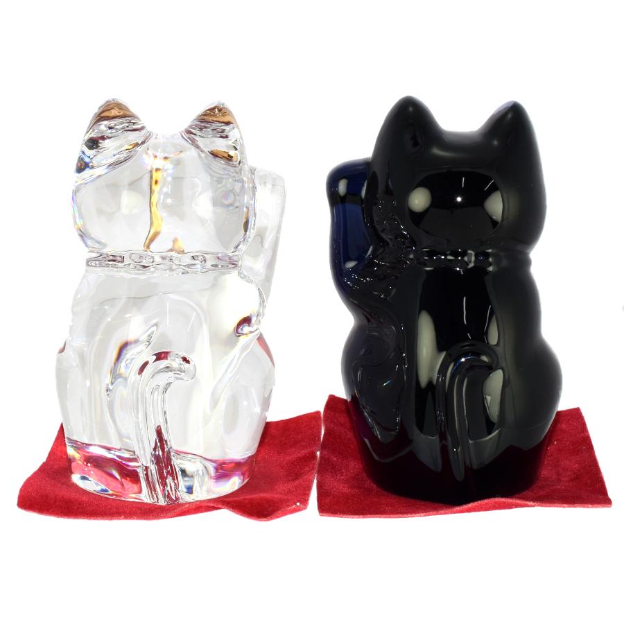 バカラ 未使用品 まねき猫 2点セット 置物 クリスタルガラス