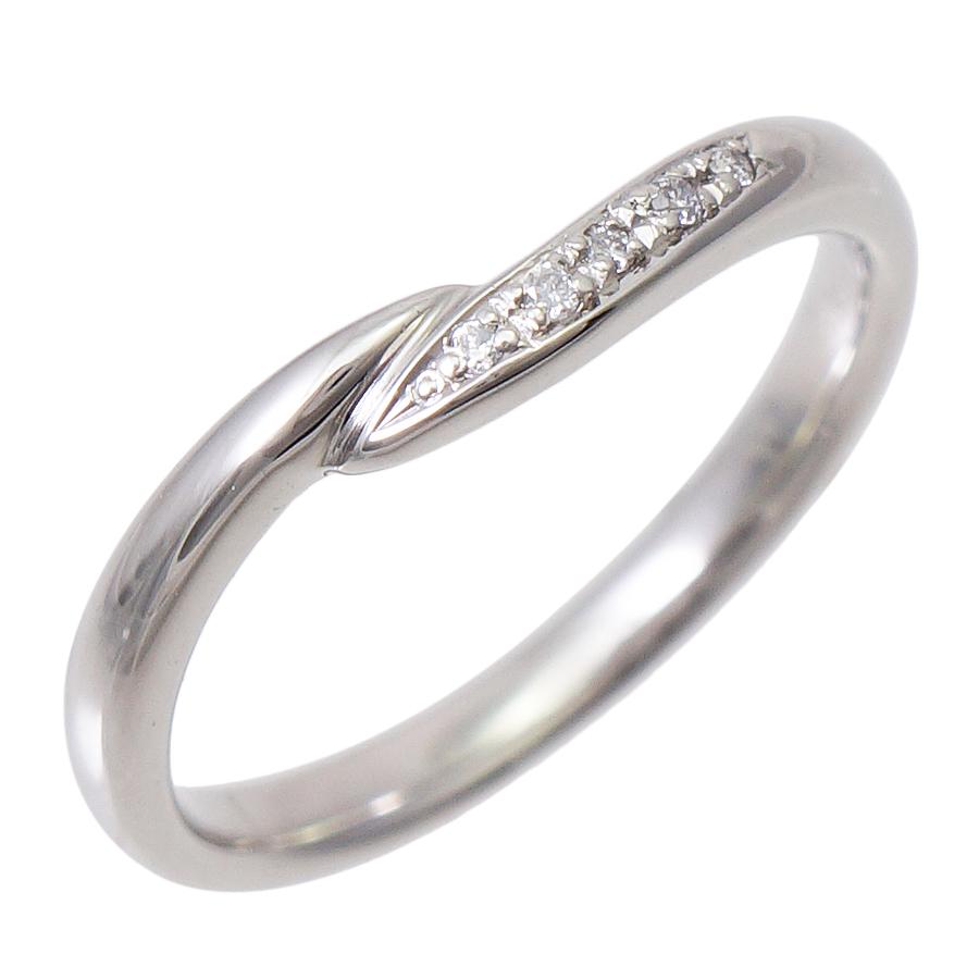 リング プラチナ900 ダイヤモンド 0.02ct 7.5号 2.8g レディース 