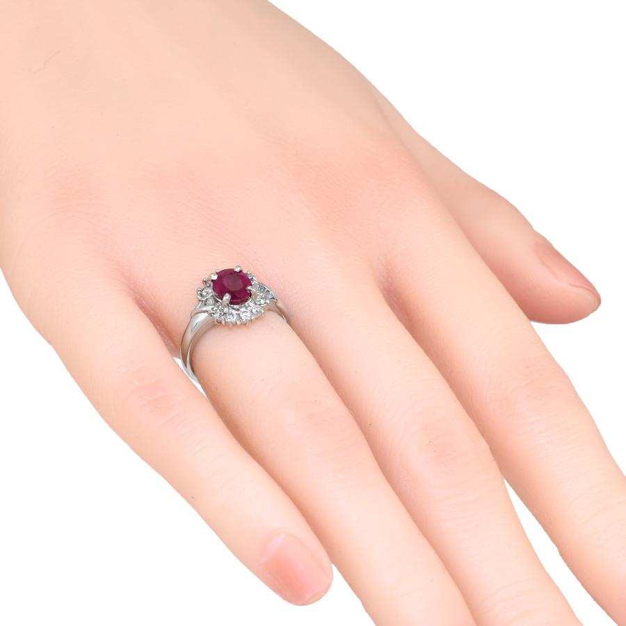 新品同様 リング 指輪 プラチナ900 ルビー 0.70ct ダイヤモンド 0.30ct 