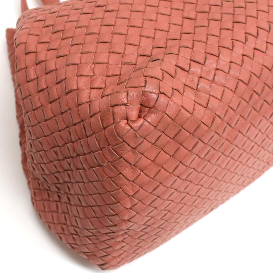 ボッテガヴェネタ トートバッグ サーモンピンク イントレチャート BOTTEGA VENETA（ボッテガ・ヴェネタ） トートバッグ イントレチャート