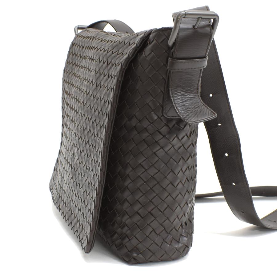 ボッテガヴェネタ ショルダーバッグ クロスボディー 本革 ダークブラウン BOTTEGA VENETA（ボッテガ・ヴェネタ） クロスボディ ショルダーバッグ