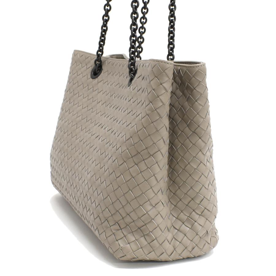 Bottega Veneta ハンドバッグ　イントレチャート　レザー　グレー BOTTEGA VENETA（ボッテガ・ヴェネタ） チェーン ハンドバッグ
