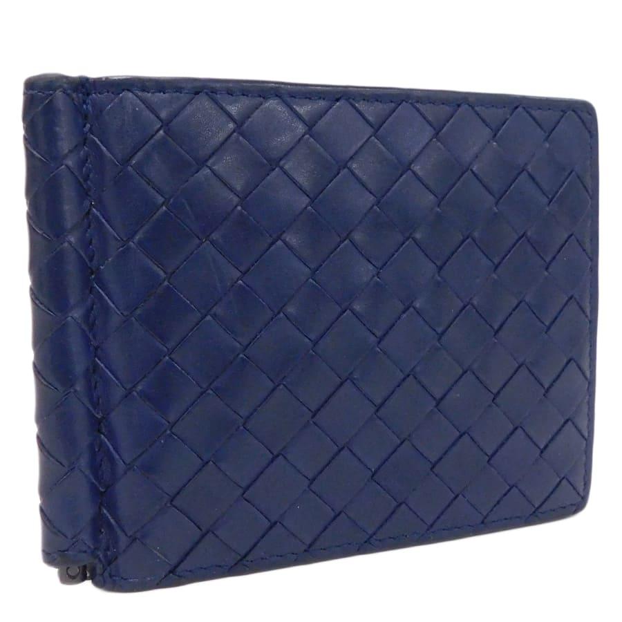 【美品】ボッテガヴェネタ　マネークリップ　イントレチャート　レザー　ブラック BOTTEGA VENETA（ボッテガ・ヴェネタ） マネークリップ ブラック系