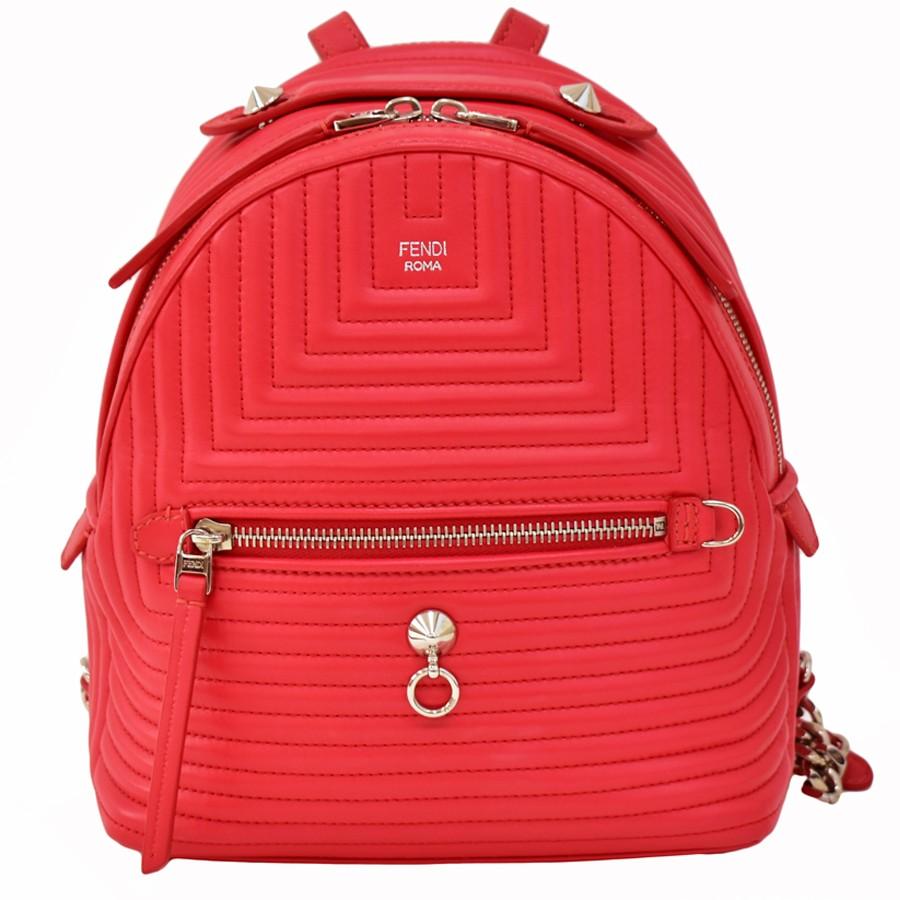 フェンディ バックパック リュックサック レザー 赤 メンズバッグ レディース レザー 赤 Fendi