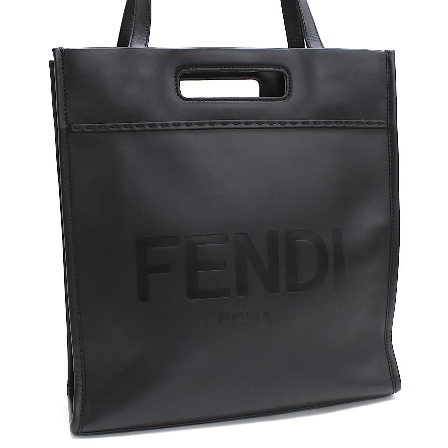 FENDI（フェンディ） 2way トートバッグ 7VA481 レザー ブラック