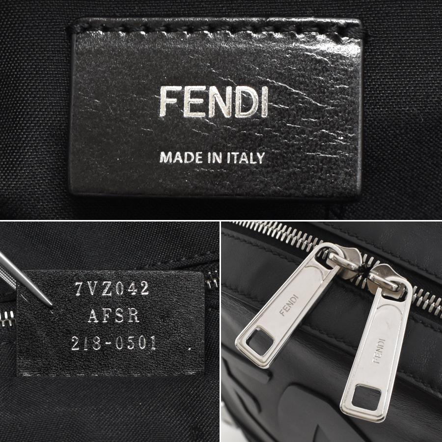 FENDI（フェンディ） リュック 7VZ042 レザー ブラック FF フィッシュ