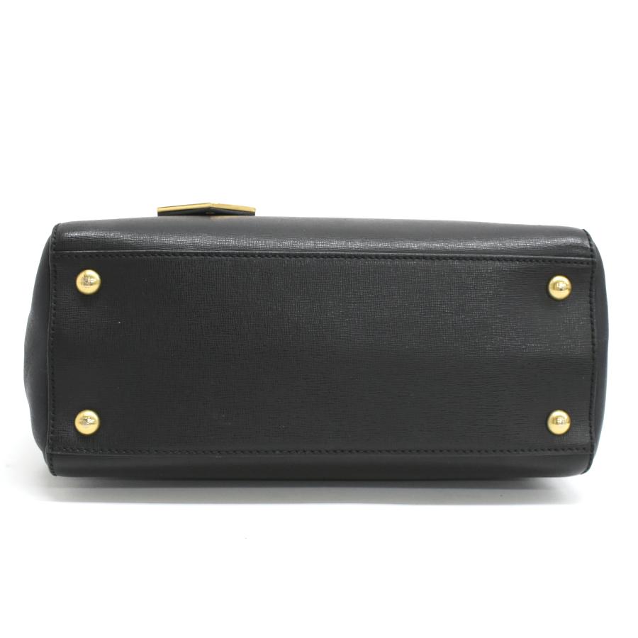 【美品】プチトゥージュール　ブラック　ハンドバッグ　FENDI ゴールド 2Jours フェンディ プチトゥージュール 2way ハンドバッグ レザー