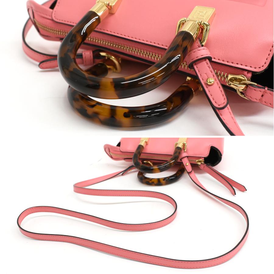 新品同様 フェンディ バイザウェイ ミニ 2way ショルダーバッグ 8BS067 カーフ レザー ピンク FENDI