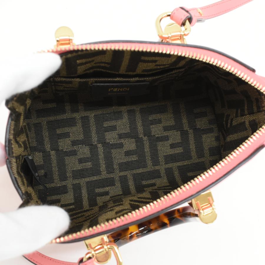 新品同様 フェンディ バイザウェイ ミニ 2way ショルダーバッグ 8BS067 カーフ レザー ピンク FENDI