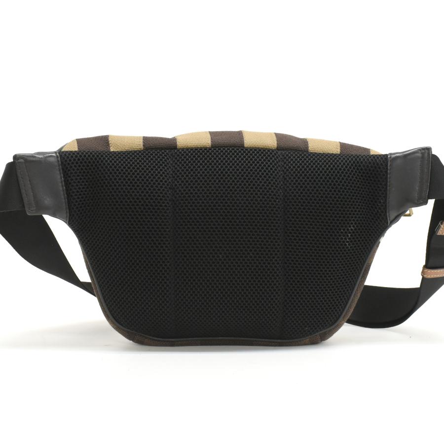 FENDI ボディバッグ 黒/グレー/黄色 中古 フェンディ ボディバッグ メンズ ブランド FENDI ダイアゴナル