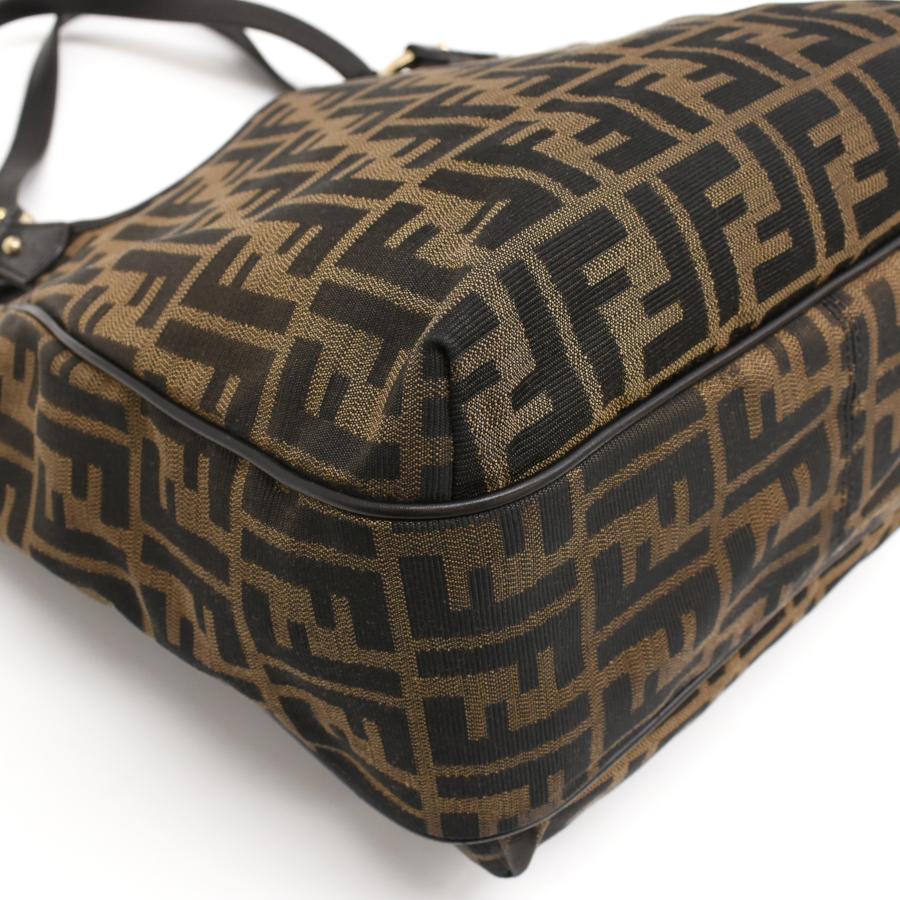 FENDI（フェンディ） ハンドバッグ 8BH156 ズッカ キャンバス ブラウン