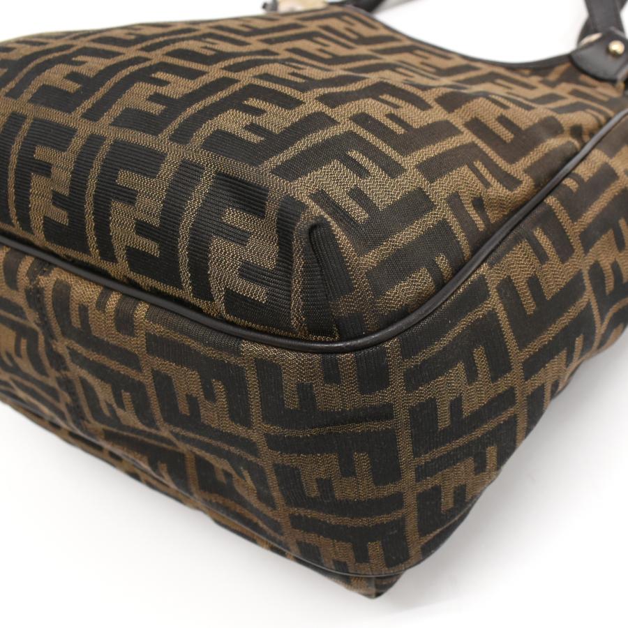 FENDI（フェンディ） ハンドバッグ 8BH156 ズッカ キャンバス ブラウン