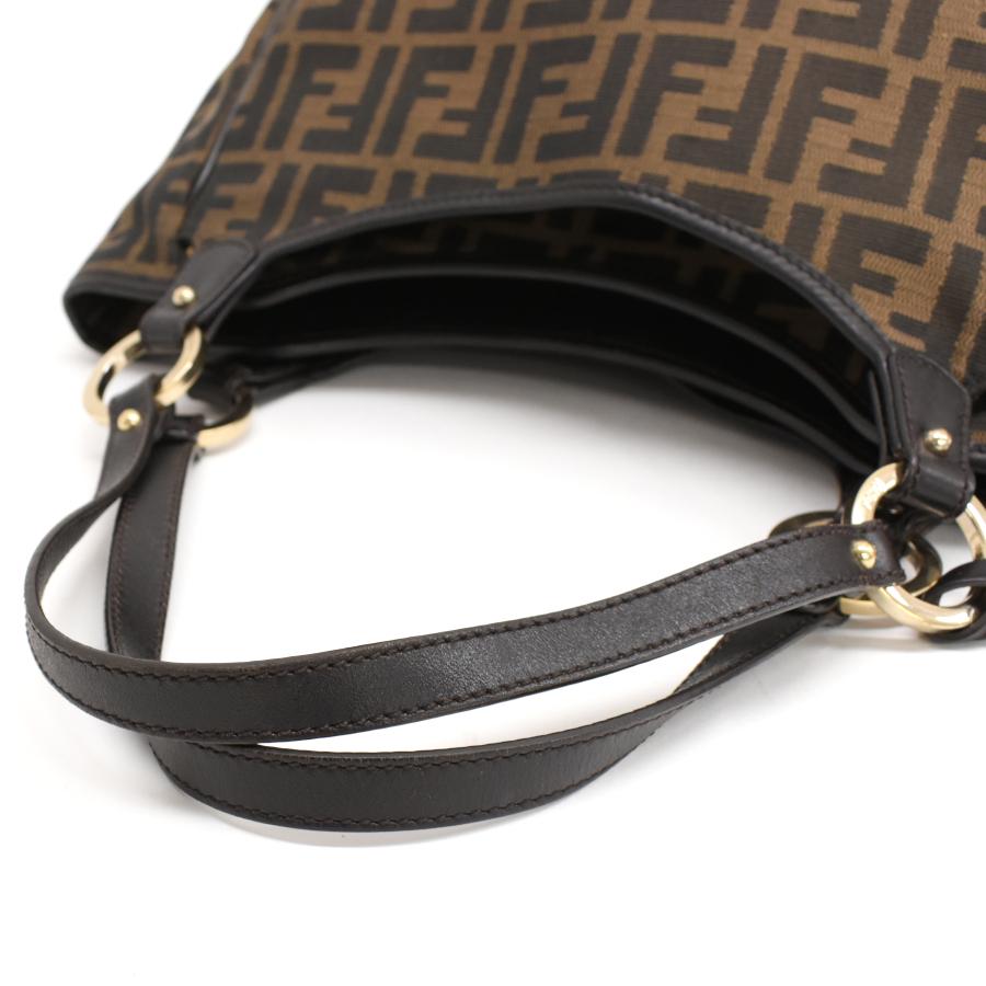 FENDI（フェンディ） ハンドバッグ 8BH156 ズッカ キャンバス ブラウン