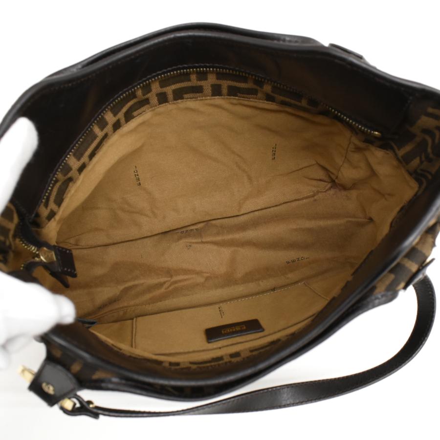 FENDI（フェンディ） ハンドバッグ 8BH156 ズッカ キャンバス ブラウン