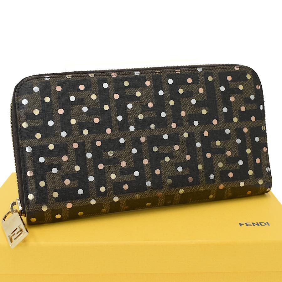 【送料込】FENDI　ズッカ柄　長財布　ラウンドファスナー　財布 フェンディ FENDI 長財布ラウンドファスナー レディース 8M0024 ズッカ