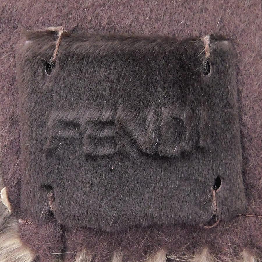 FENDI（フェンディ） マフラー ブラウン系 カシミヤ×チンチラ ファー