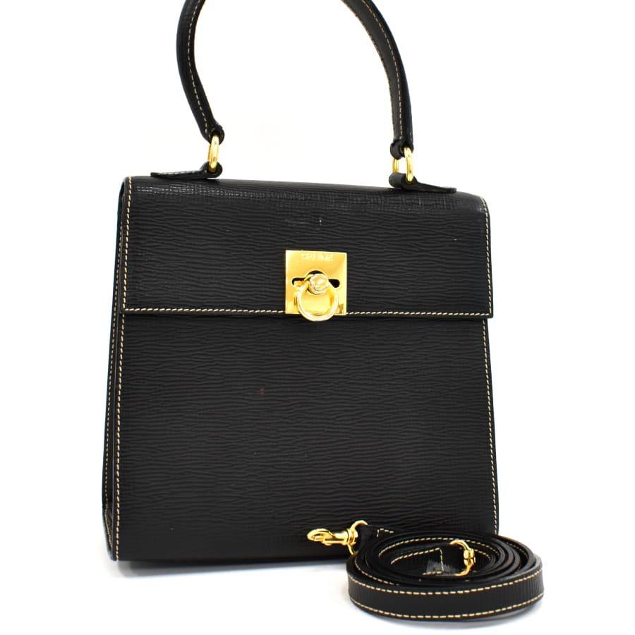 CELINE セリーヌ ハンドバッグ ロゴプレート サークル ブラック CELINE セリーヌ ハンドバッグ ロゴプレート サークル ブラック