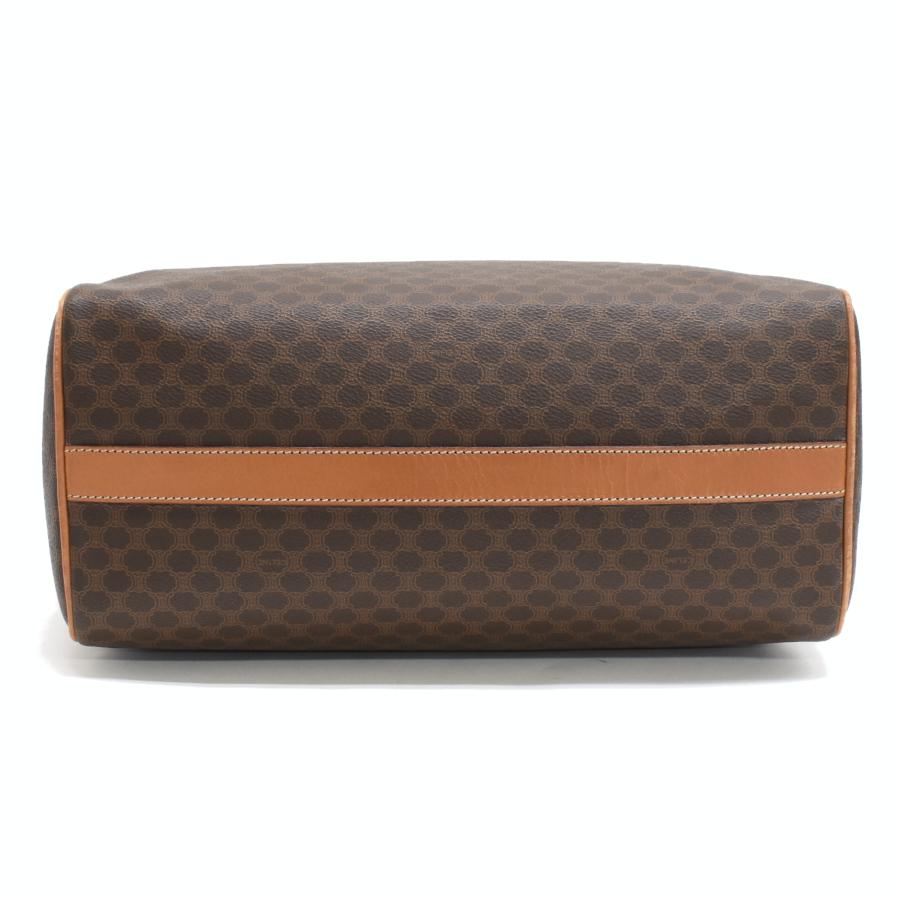 CELINE セリーヌ ミニボストン マカダム柄 ゴールド金具 レザー PVC