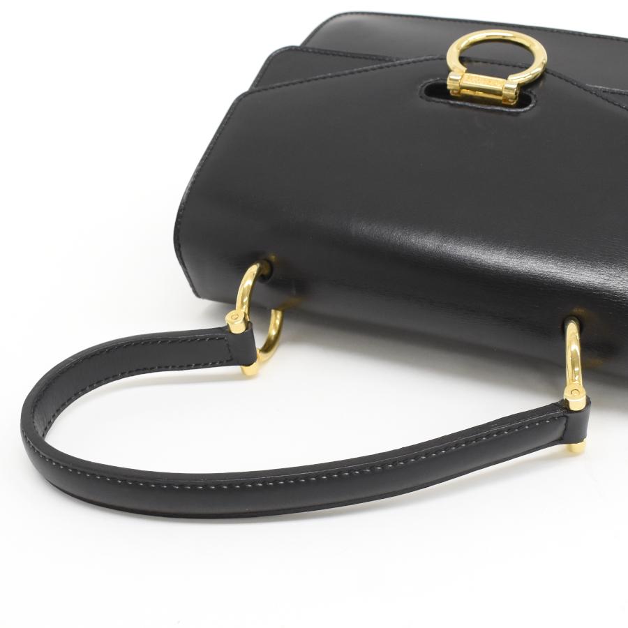 CELINE セリーヌ ダブルフラップ トップハンドル ハンドバッグ レザー