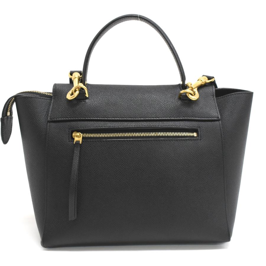 【配送可】［値下げ］【美品】セリーヌ ベルトバッグ マイクロ　ブラック CELINE（セリーヌ） マイクロ ベルトバッグ 2way ハンドバッグ レザー
