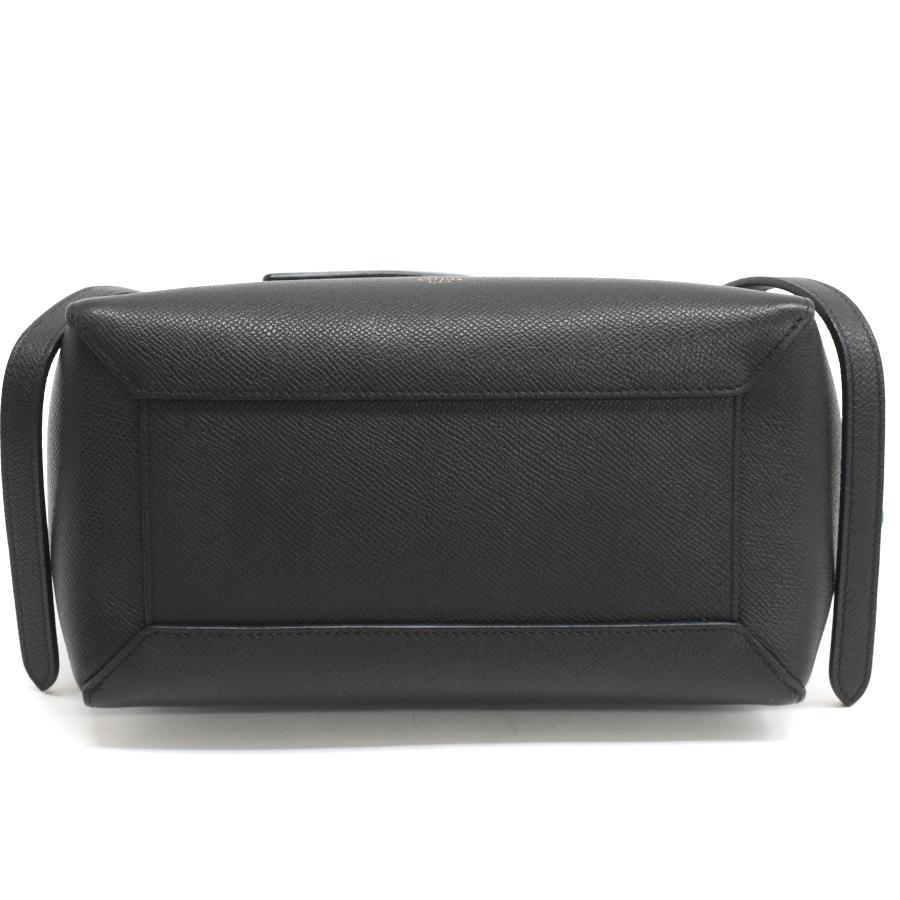 【配送可】［値下げ］【美品】セリーヌ ベルトバッグ マイクロ　ブラック CELINE（セリーヌ） マイクロ ベルトバッグ 2way ハンドバッグ レザー