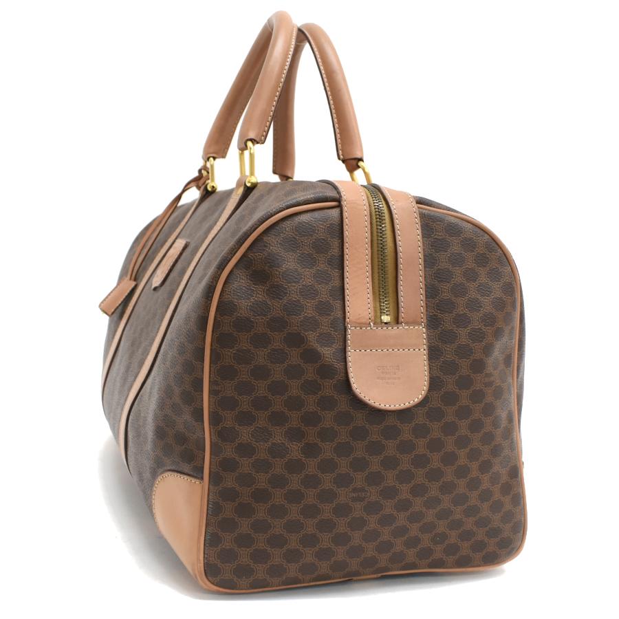 CELINE ボストンバッグ旅行バッグトラベル マカダムPVC/レザーブラウン CELINE セリーヌ マカダム トラベルバッグ ボストンバッグ PVC