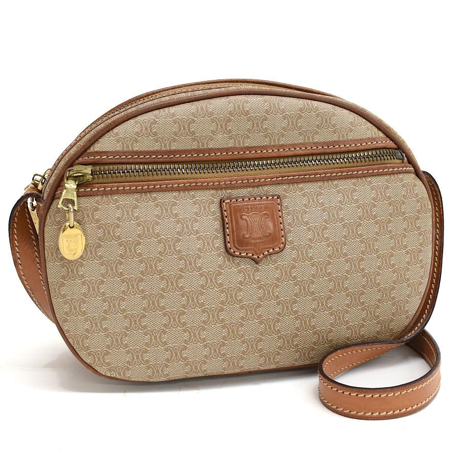 CELINE セリーヌ マカダム柄PVC×レザー クロスボディ ショルダーバッグ CELINE（セリーヌ） ショルダーバッグ クロスボディ マカダム PVC