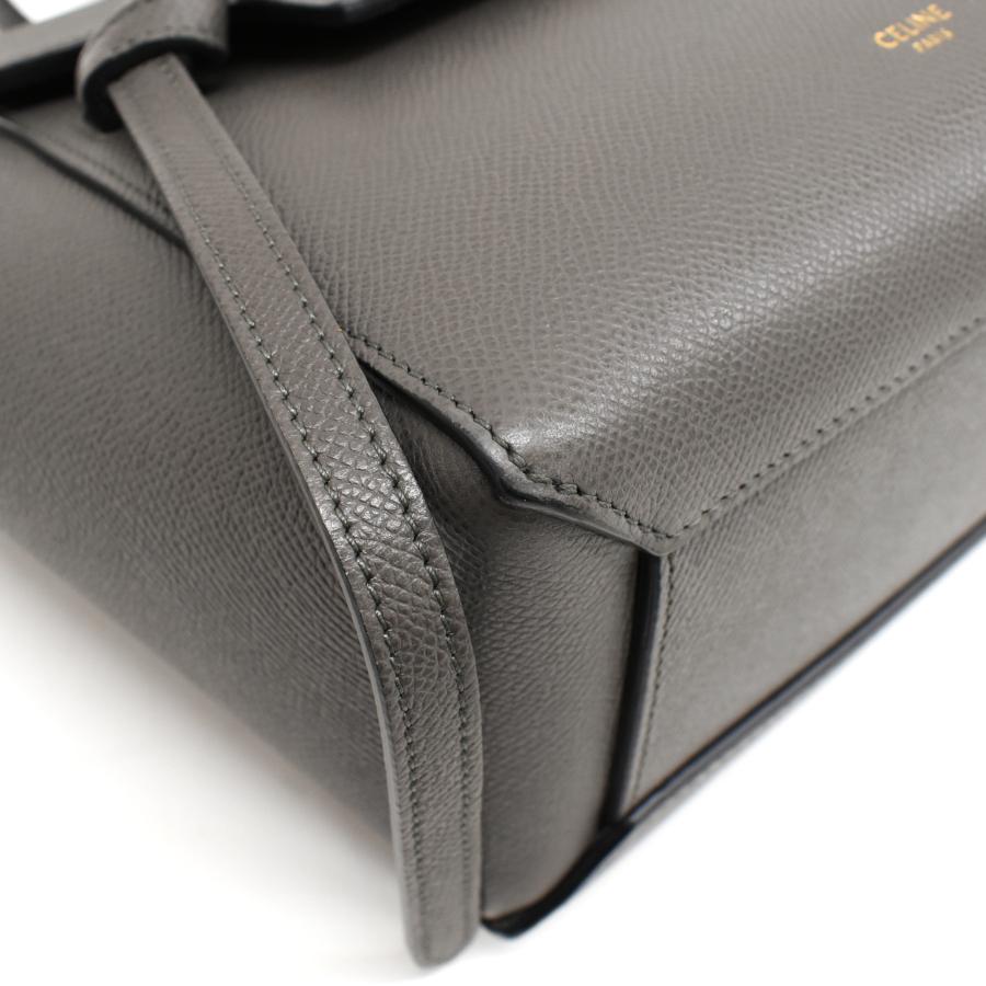 良品 CELINE セリーヌ ガンチーニ レザー 2WAY ハンド ショルダー バッグ グレージュ レディース k2603 セリーヌ ラゲージ ナノショッパー レザー 2WAYハンドバッグ