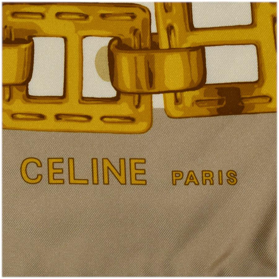 CELINE（セリーヌ） 新品同様 スカーフ 大判 チェーン柄 シルク