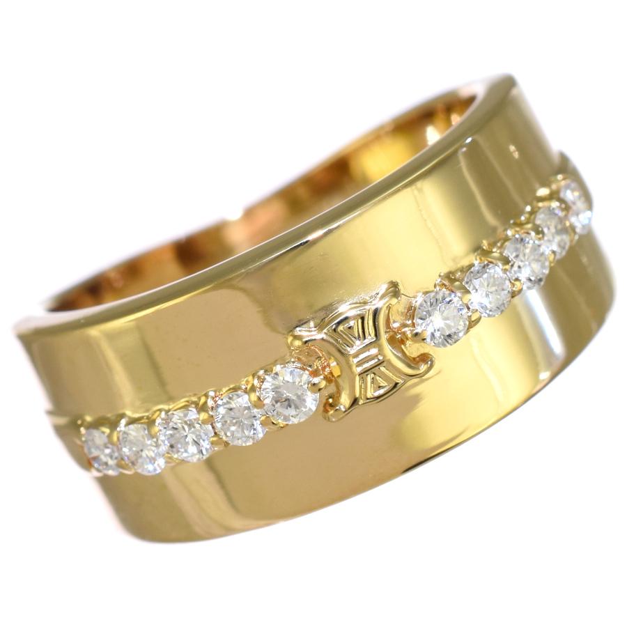 セリーヌ CELINE トリオンフ リング CELINE（セリーヌ） 新品同様 9号 トリオンフ リング 指輪 K18イエロー