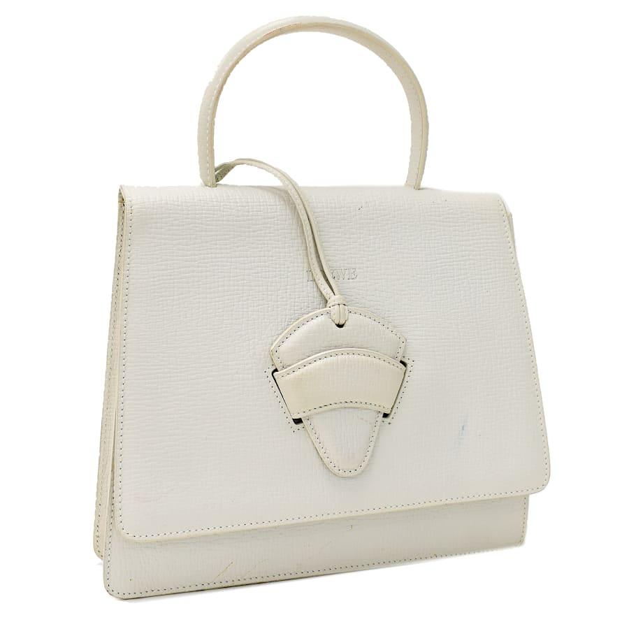 1点限定 ロエベ ハンドバッグ バルセロナ ロゴ レザー ホワイト LOEWE 