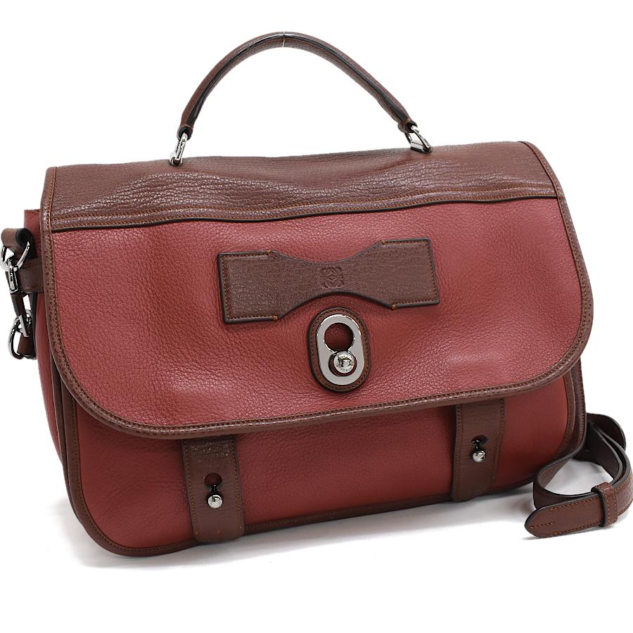 希少【LOEWE】2wayバッグカルテロ28 アナグラムレザーボルドー