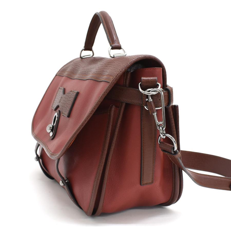 希少【LOEWE】2wayバッグカルテロ28 アナグラムレザーボルドー