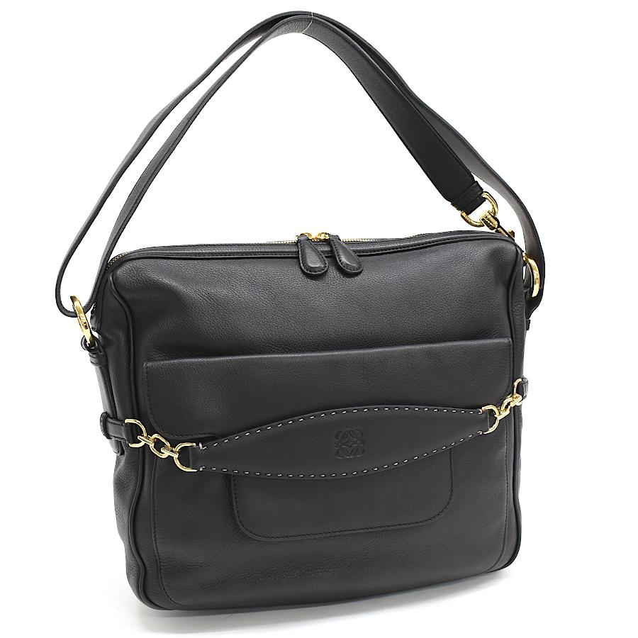 LOEWE（ロエベ） 2wayバッグ アナグラム レザー ブラック 斜め掛け