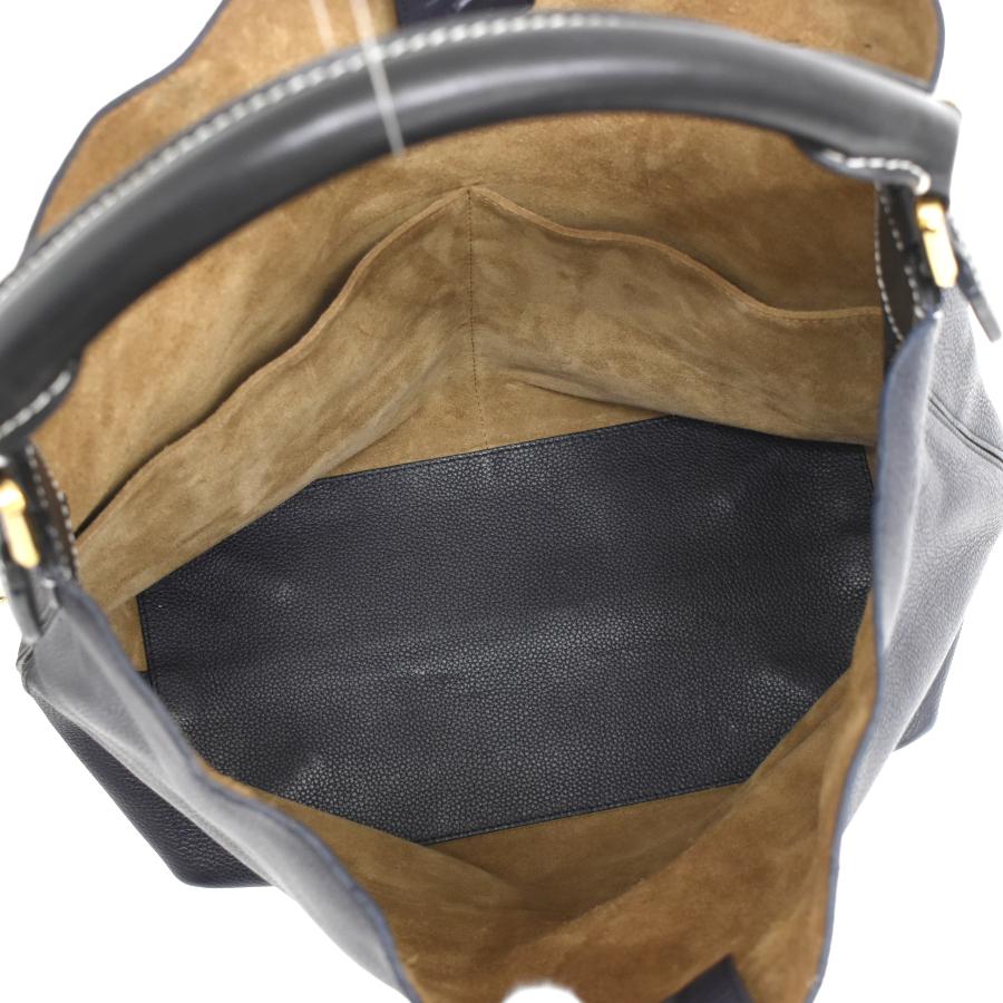 LOEWE（ロエベ） Tバケット 2way ハンドバッグ レザー ネイビー