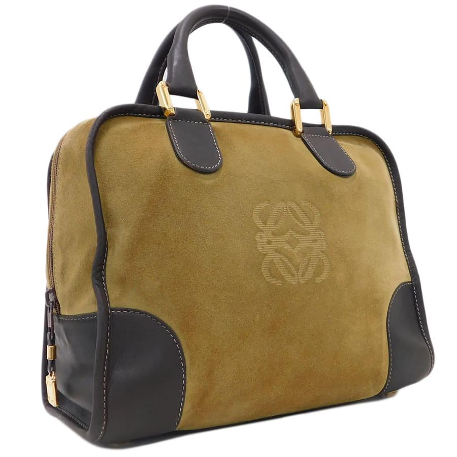 ロエベ　LOEWE アマソナ　ハンドバッグ　スエード　ハンドバッグ　アナグラム Amazona（LOEWE） ロエベ ハンドバッグ カーキ×ブラウン系