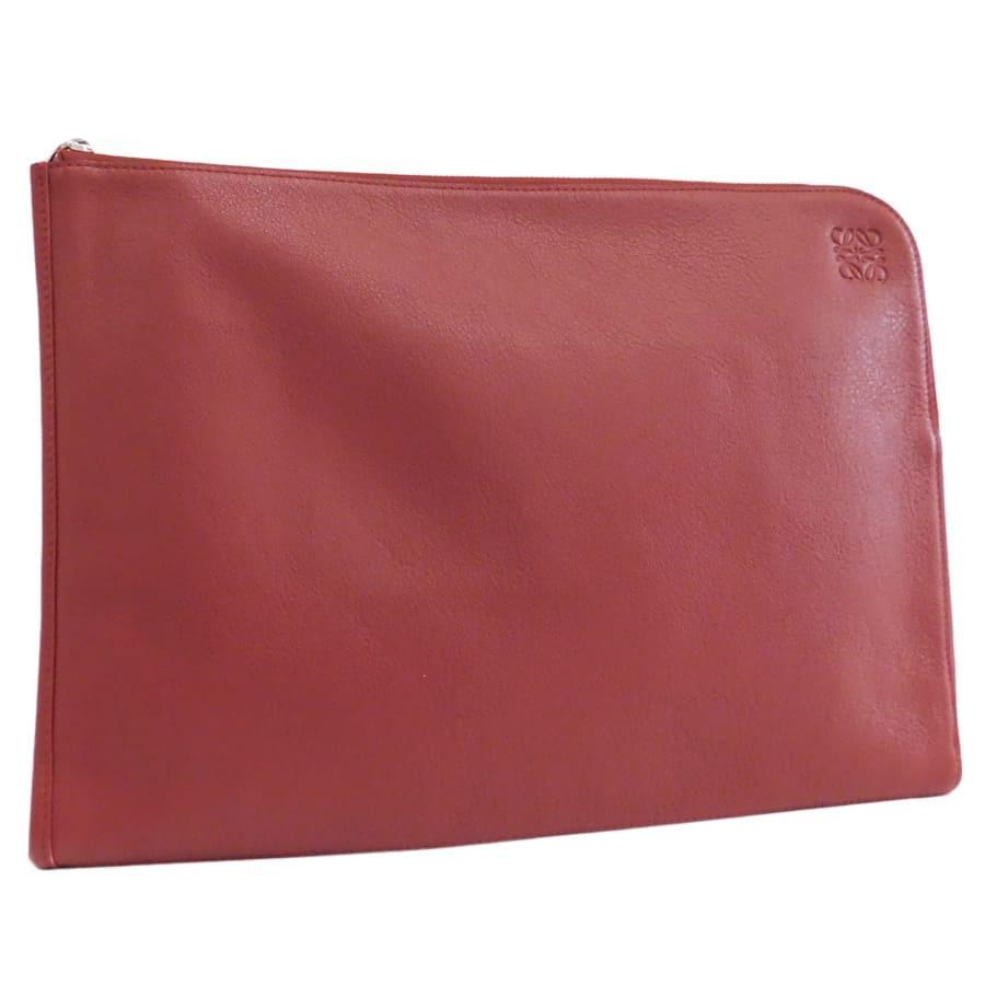 LOEWE（ロエベ） クラッチバッグ レッド系 カーフスキン メンズ A4