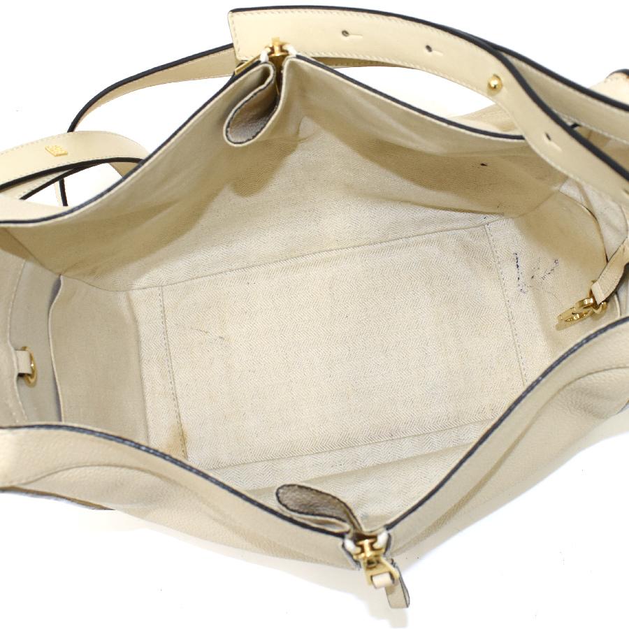 ロエベ ハンモック スモール 2way ハンドバッグ ショルダーバッグ レザー クリーム ゴールド金具 LOEWE