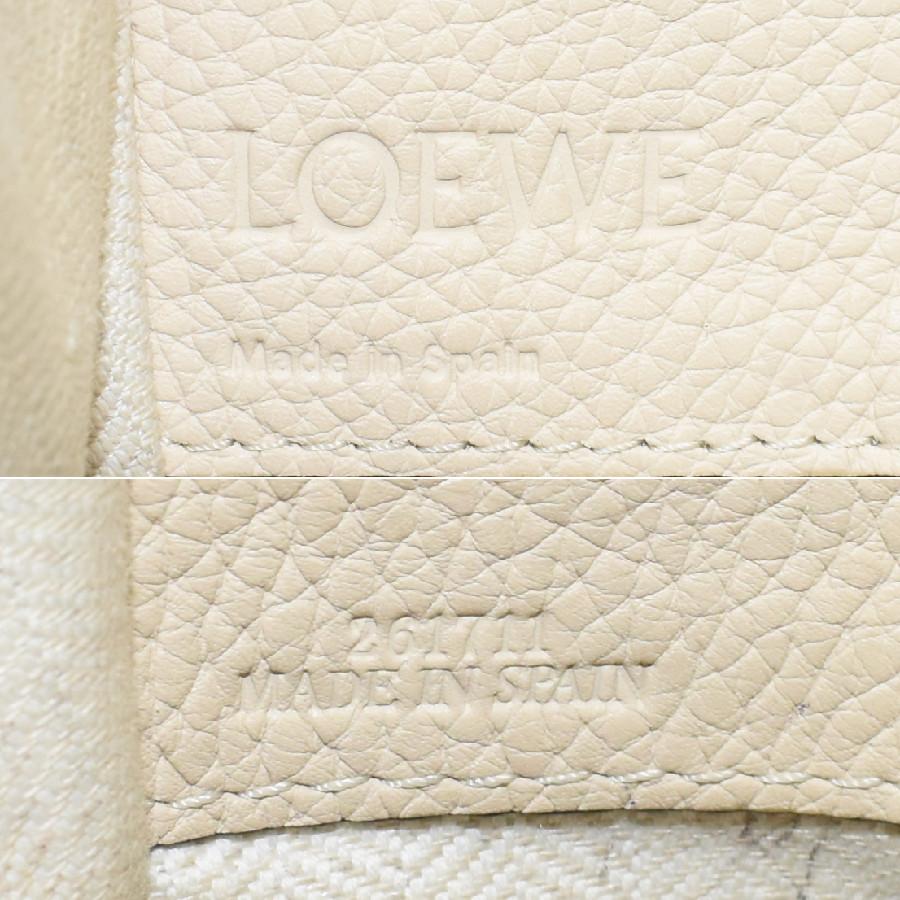 ロエベ ハンモック スモール 2way ハンドバッグ ショルダーバッグ レザー クリーム ゴールド金具 LOEWE